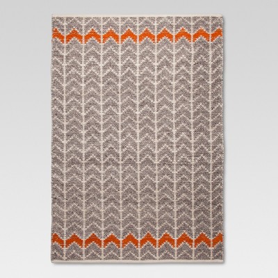 7'x10' Flatweave Chevron Rug Gray/Orange - Threshold™