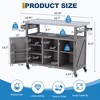 TROPOW Outdoor Grill Cart with Storage Cabinet, Farmhouse Solid Wood Kitchen Island on Wheels, Outdoor Grill Table with Stainless Steel Table Top - 4 of 4
