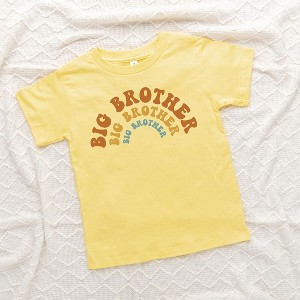 The Juniper Shop Big Brother Stacked Curved Toddler Short Sleeve Tee - 1 of 2
