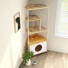 Multi-Level Cat Tree Tower with Condo, Scratching Post & Feeding Station, 58'' Space-Saving Corner Cat Furniture for Indoor Cats-3irtyhousy - 3 of 4