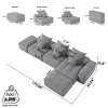 6 PCS Modern Oversized Modular Sofa, DIY Layout Sofa with Ottoman and Armrest, Tufted Sofa with Chenille Fabric Pillows-Baofuwish - 4 of 4