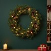 Christmas Pine Wreath 26" Diameter Mixed Pine Cone Plastic Holiday Decor by Melrose - 3 of 3