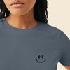 Dalix Smile Face Embroidered Soft Cotton Short Sleeve T Shirt Womens - 4 of 4