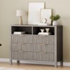 6 Drawer Dresser for Bedroom, 47" Wide Chest of Drawers with 2 Open Shelves & Handles, Fluted Closet Drawer TV Stand, Dresser Storage Cabinet - 3 of 4