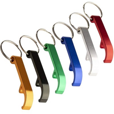 Juvale 24 Pack Bottle Opener Keychain, Metal Keychains with Beer Bottle Opener Pocket Size Bar Claw 6 Colors