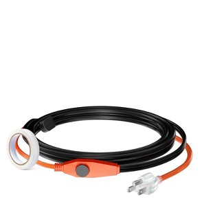 VEVOR Pipe Heating Cable, 3FT 7W/FT Heat Tape for Pipes with Built-in Thermostat, Water Pipe Heat Cable Protects PVC Hose, Orange - 1 of 4