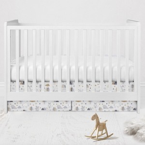 Bacati - Woodlands Gray/Beige Neutral Cotton Crib/Toddler Neutral Cotton Crib Skirt - 1 of 3