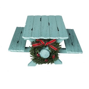 Beachcombers 5.1" BLU MDF PICNIC TABLE with WREATH - 1 of 1