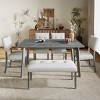 6 Piece Dining Room Table Set with Upholstered Chairs and Bench,Rustic Farmhouse Rectangular Table-The Pop Home - 2 of 4