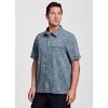Avalanche Men's Palm Print Button Up Collared Shirt for Casual Wear, Hiking, Vacation Top - 4 of 4