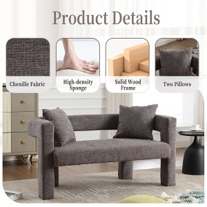 TiramisuBest Modern Chenille Loveseat Sofa, Comfy Upholstered 2-Seater Sofa, Small Loveseat Accent Couch for Living Bedroom Leisure Areas - 1 of 4