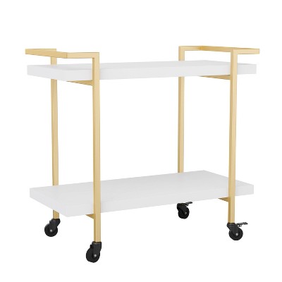 2 Tier Mobile Wood Grain Office Storage and Printer Cart - Martha Stewart