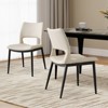 Hrinhom 18.8"W Modern Dining Chairs,Upholstered PU Kitchen Side Chairs With Metal Legs, Set of 2 - 3 of 4
