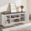 Farmhouse TV Stand for 70/75 in TVs, 65 in Long Entertainment Center w/ 2 Door &Open Storage Shelf, Rustic Fluted Television Consoles Stands - 4 of 4