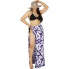 LA LEELA Women's Summer Sarong Bikini Wraps Cover up Wrap Skirt Bathing suit Swimwear Swimsuit Beach Coverup for Women One Size Purple, Floral - 2 of 4