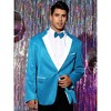 Lars Amadeus Men's Shiny Color Block Collared Party Metallic Blazer with Bow Tie - 2 of 4