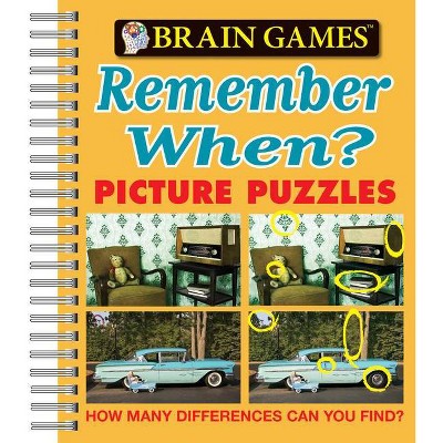 Brain Games - Picture Puzzles: Remember When? - How Many Differences Can You Find? - by  Publications International Ltd & Brain Games (Spiral Bound)