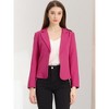 INSPIRE CHIC Women's Open Front Office Long Sleeve Lightweight Printed Floral Crop Suit Blazer - 3 of 4
