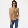Anna-Kaci Women's Sleeveless Sequin Halter Top with Pleated Neckline and Sparkling Finish - 3 of 4