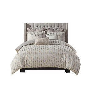Gracie Mills Nicholson Abstract Jacquard Comforter Set with Decorative Pillows - 1 of 4