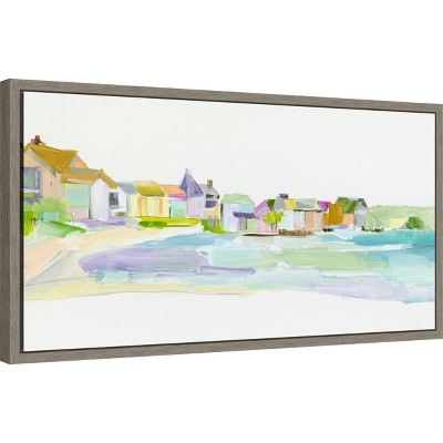 Seaside Tranquility Landscape Canvas Print in Cool Tones