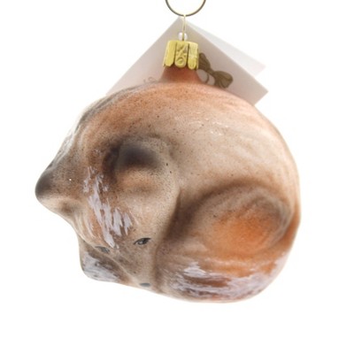 Golden Bell Collection 3.0" Fox Ornament Wood Wildlife  -  Tree Ornaments