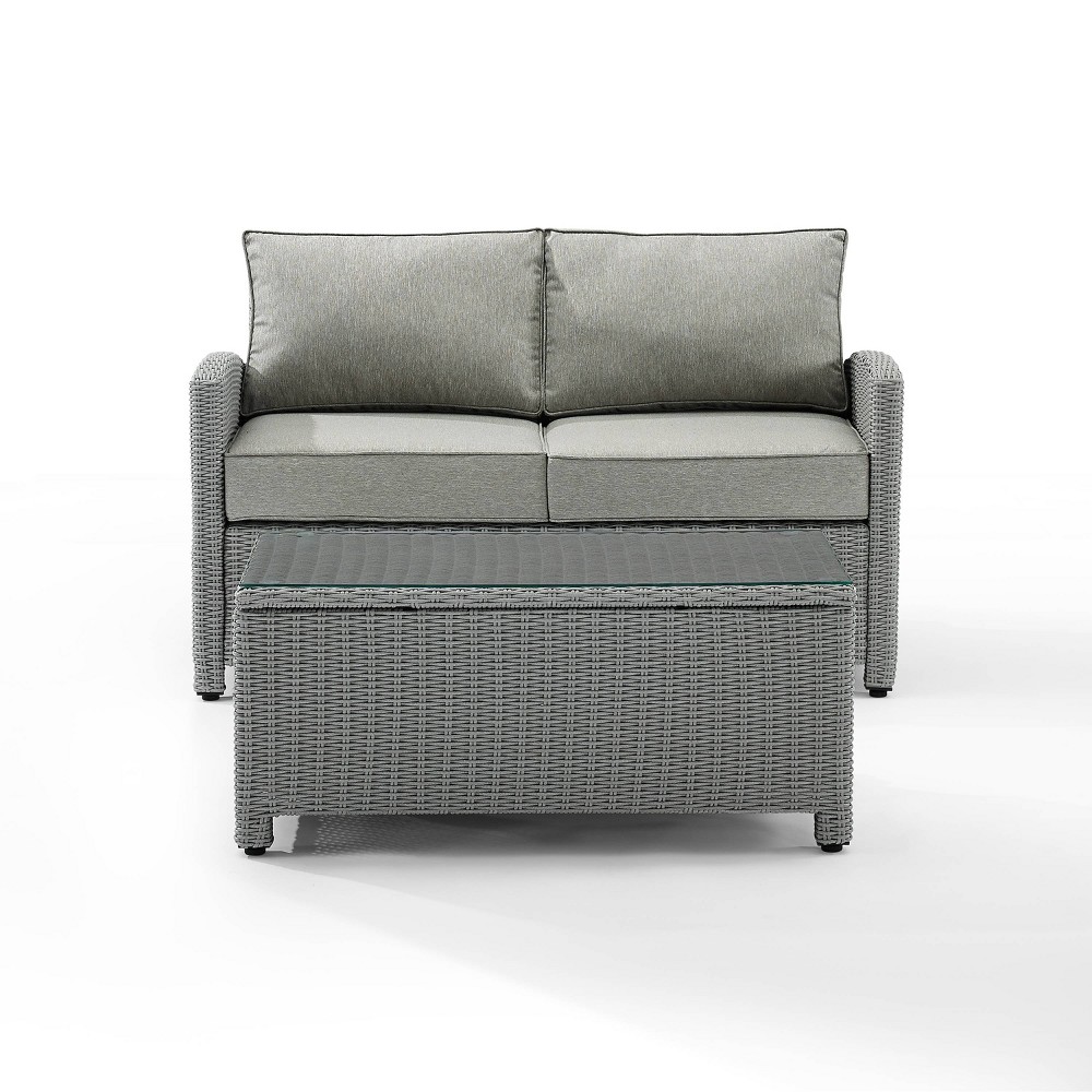 Photos - Garden Furniture Crosley Bradenton 2pc Outdoor Seating Set - Gray  