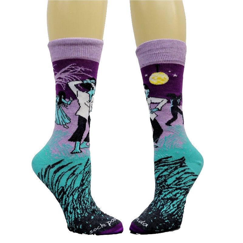 Dancing Ghouls and Monsters Socks (Women's Sizes Adult Medium) from the Sock Panda, 3 of 5