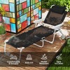 Folding Chaise Lounge, Outdoor Sun Tanning Chair, 4-Position Reclining Back, Armrests, Removable Pillow - 4 of 4