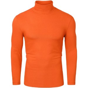 Lars Amadeus Men's Slim Fit Long Sleeve Pullover Solid Turtleneck Sweater - 1 of 4