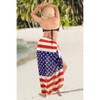 LA LEELA Women's Bikinis Wraps Vacation Long Swimwear Beachwear Sarong Beach Swim Cover Ups Bathing Suit Coverups One Size US Flag Blue - 2 of 4