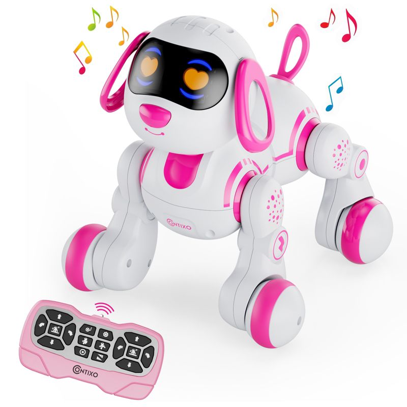 Contixo R3 2-Pack Interactive Smart Robot Pet Dog Toy with Remote Control Pink & Blue, 3 of 15