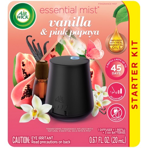 Air Wick Essential Mist Starter Kit - Vanilla And Pink Papaya - 0.67 Fl Oz  : Target