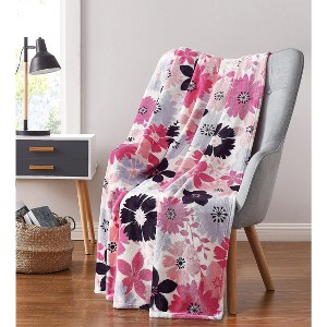 Kate Aurora Garden Accents Ultra Soft & Plush Multi Floral Fleece Accent Throw Blanket - 50 In. W X 60 In. L - 1 of 1