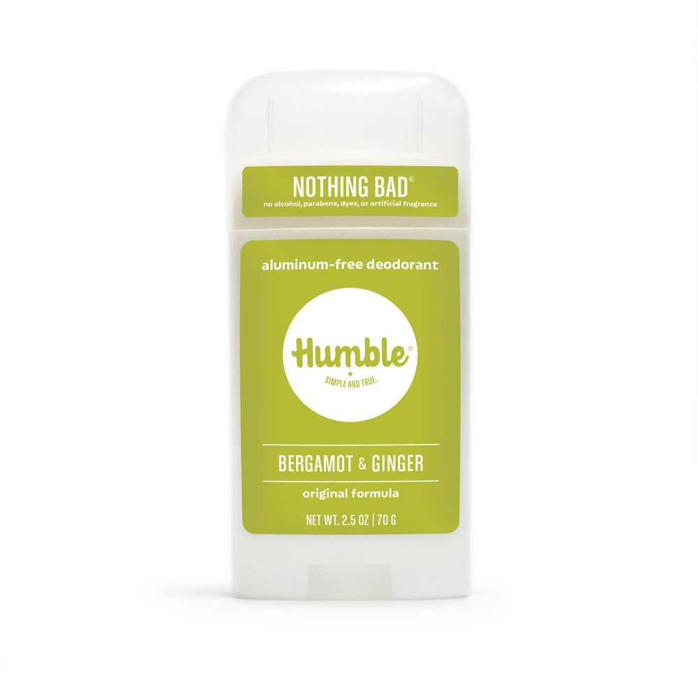 Humble Brands Original Formula Solid Deodorant - Bergamot & Ginger - Aluminum-Free 2.5oz: Underarm Application, Dye-Free, Normal Skin