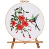 Embroidery Starter Kit for Beginners, Stamped Cross Stitch Kits with Embroidery Cloth, Embroidery Hoop, Needle and Instructions, Flower Bird Pattern - 2 of 4
