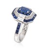 Ross-Simons 4.80 ct. t.w. Sapphire Ring With Diamond Accents in 14kt White Gold - 3 of 4