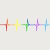 Adult Design By Humans Pride Rainbow Heartbeat By Thingsandthings T-Shirt - 2 of 2
