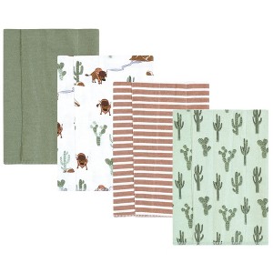 Luvable Friends Hudson Baby Flannel Burp Cloths 4pk Set - 1 of 2