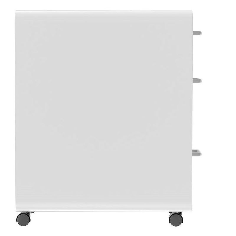 Monoprice Round Corner 3-Drawer File Cabinet - White With Lockable Drawer - Workstream Collection, 4 of 7