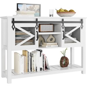 46" Console Table with Open Storage Shelf, Modern Wood 2 Tier Entryway Table, Sofa Entry Tables Behind Couch for Living Room, Hallway, Entrance Foyer - 1 of 4