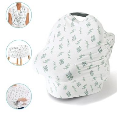 Image of The Peanutshell Baby Nursing Cover, Car Seat Canopy, 6 in 1 Multiuse, Eucalyptus