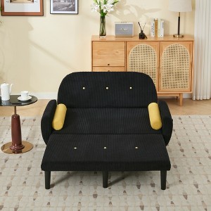 Racxily Corduroy Love Seat, Sleeper Soaf, Day Bed Recliner with Storage Pocket USB Charger, A multiform Couch for Living room - 1 of 4