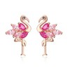 Pink Flamingo Earrings for Women Cz Rose Sterling Silver Ginger Lyne Collection - 2 of 4