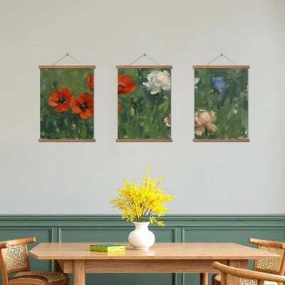 Floral Canvas Wall Art with Strong Artistic and Visual Aesthetics,3 - Pieces