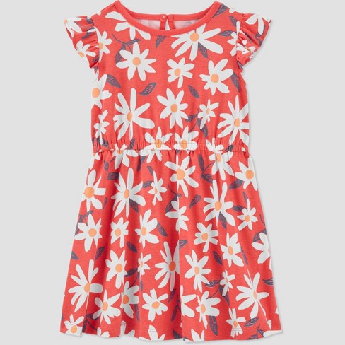 Carter s Just One You Toddler Girls Floral Dress Coral Target