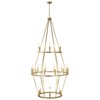 PAKOKULA Modern 24-Light Gold 3-Tier Wagon Wheel Farmhouse Industrial Chandelier Rustic Candle Pendant Light - 4 of 4