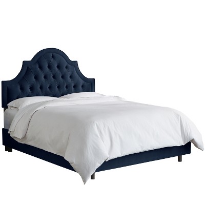 Bella High Arch Tufted Bed Twin Velvet Ink Furniture - Skyline Furniture