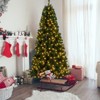 Angel Sar 7FT Half Christmas Tree, 881 PVC Branches with 230 LED Lights, Wall Mounted Design, Iron Bracket, Green - 2 of 4