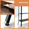 Costway 3-Tier Entryway Sofa Console Table Steel Frame for Hallway Living Room Brown - 3 of 4